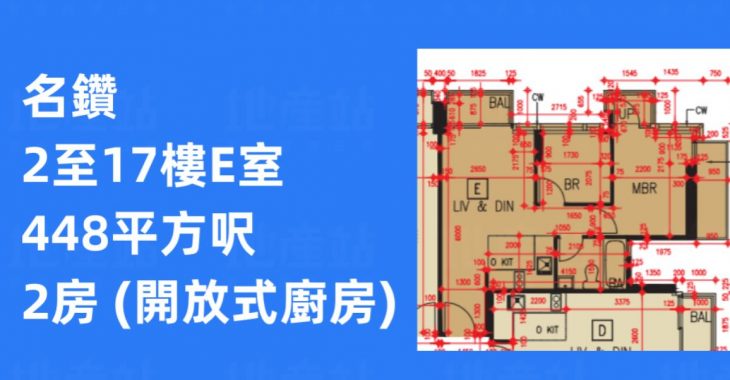 名钻两房448平方尺户型图