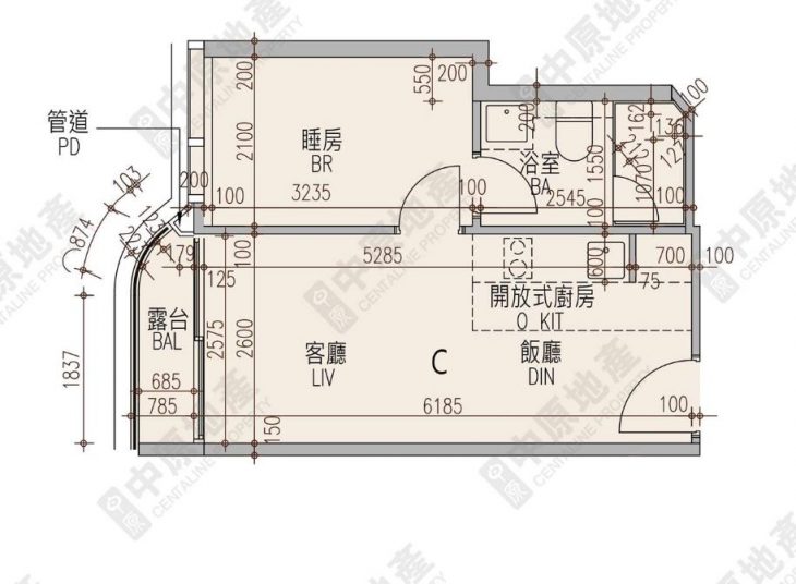 何文田窝打老道128 Waterloo1房户型图